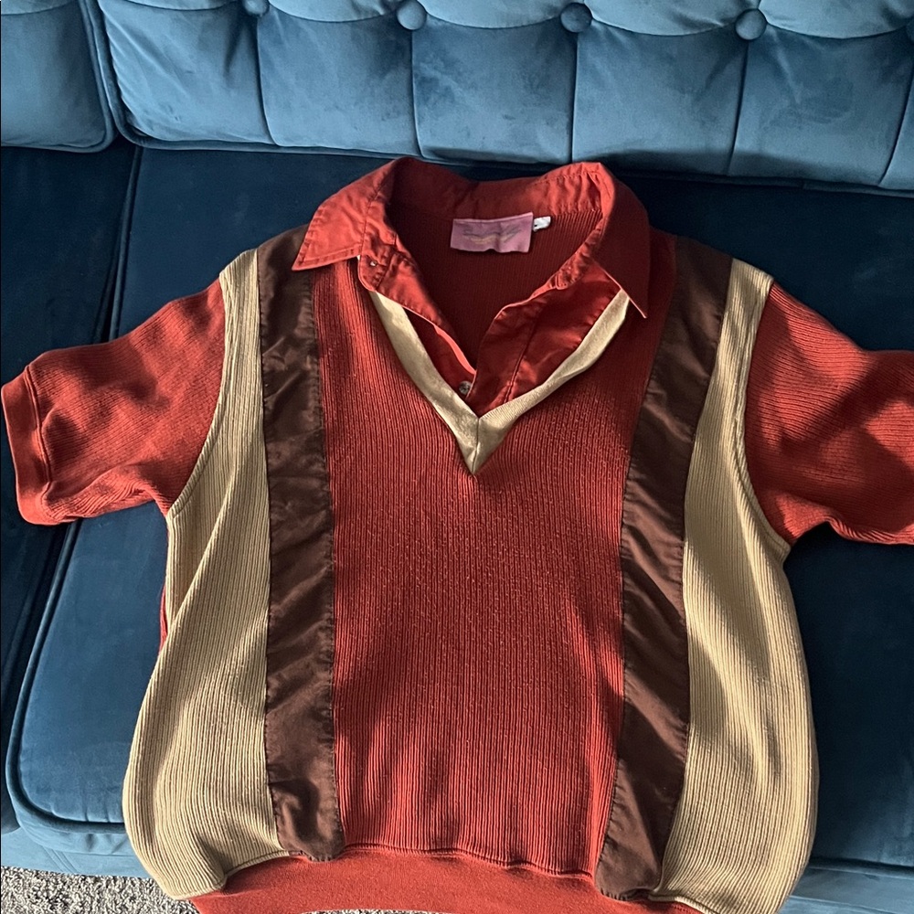 Stylish Kids' Red and Brown Striped Shirt